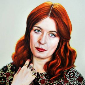 Detalle Obra Retrato Florence Welch - Serie Musas - Artista pintor Antonio Morales Prats