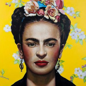 Obra Retrato Frida Kahlo - Serie Artistudios - Artista pintor Antonio Morales Prats_detalle